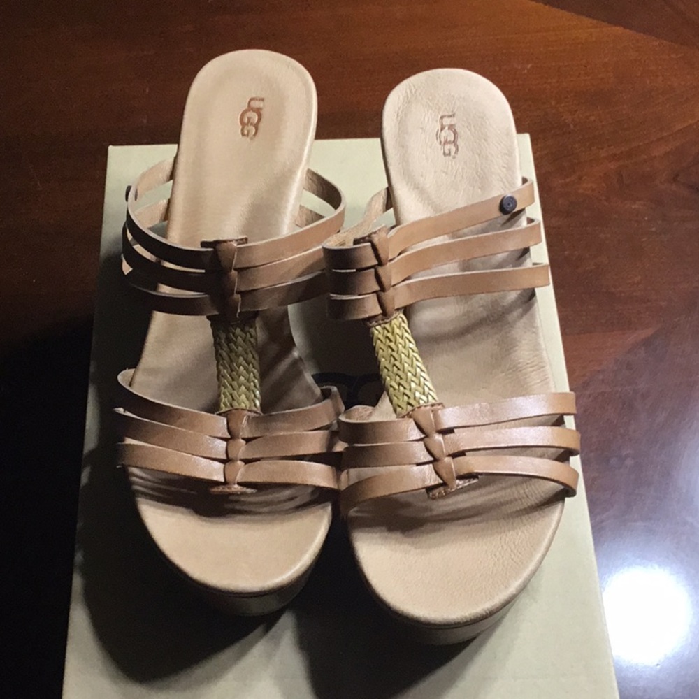 🔥NWT💥UGG tan wedge sandals - Picture 4 of 6